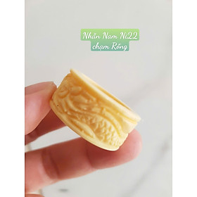 Nhẫn Càn Long Chạm Rồng Nam Giả Ngà hay Xương Mỹ Nghệ màu trắng Ni 22mm Cao 14mm Dầy 4mm Dành Cho Các Anh Nam đeo nhẫn ngón tay cái hay bất kỳ ngón tay nào ni lọt vừa tay là 22mm rẻ vẫn đẹp như thường ạ