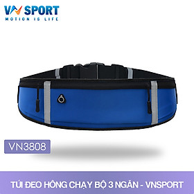 Túi Đeo Hông Chạy Bộ, Đạp Xe, Dã Ngoại VNSPORT - VN3808, Túi Cao Cấp Chống Thấm Nước , Có 3 Ngăn Riêng Biệt Và Có Phản Quang, Thể Thao Và Rất Đẹp Cho Cả Nam Và Nữ