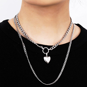 Vòng cổ nam nữ 2 lớp thép cool ngầu