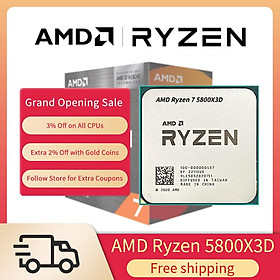 Mới AMD Ryzen 7 5800X3D R7 5800X3D Bộ Vi Xử Lý CPU 3.4 GHz 8 Nhân 16 Luồng 7NM L3 = 96M Ổ Cắm AM4 Không Quạt