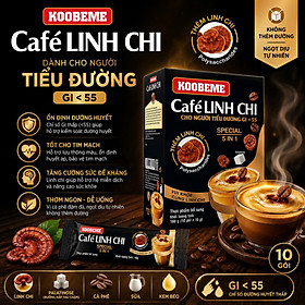 Cà phê hoà tan Café Linh Chi Special Koobeme cho người tiểu đường, ổn định đường huyết vị ngọt béo đậm đà Hộp 10 gói