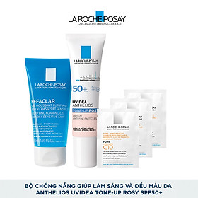 Bộ Kem chống nắng giúp làm sáng và đều màu da, bảo vệ La Roche-Posay Anthelios Uvidea Tone-up Rosy SPF50+