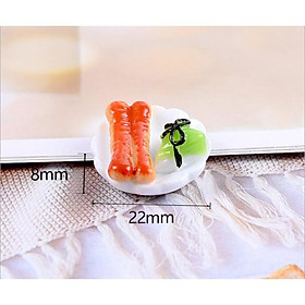 Mô hình đĩa thức ăn trang trí nhà mô hình, DollHouse DIY quà tặng trang trí