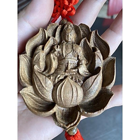 Tượng Phật Trầm Hương Quan Âm Toạ Đài Sen treo oto