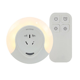 Đèn ngủ kiêm ổ điện điều khiển bằng remote hẹn giờ cao cấp CH009