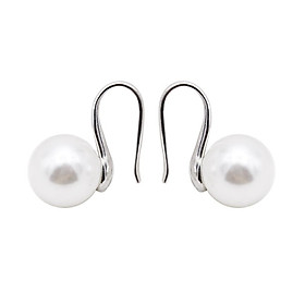 Fashion Pearl Leverback Earrings Stud Earrings for Women Weddings - Silver