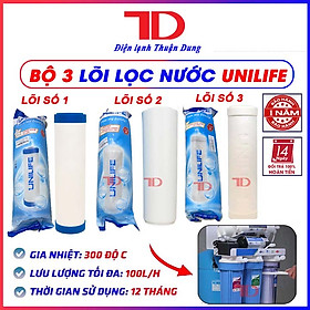 Mua Bộ 3 lõi lọc nước Unilife 1 2 3 dùng cho máy lọc nước RO hàng chính hãng - Điện Lạnh Thuận Dung