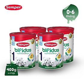 Combo 4 Sữa bột công thức Semper Bifidus số 1 400g hộp