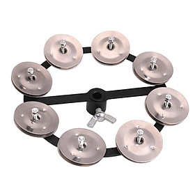 Professional Hi Hat Tambourine with Single Row Steel Jingles Percussion Instrument
