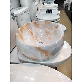CHẬU LAVABO ĐẶT BÀN HÌNH TRÒN VÂN ĐÁ TỰ NHIÊN CAO CẤP5