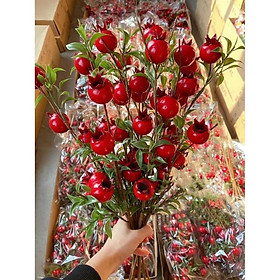 Mua cành lựu giả màu đỏ tươi cắm bình