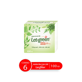 Combo 6 Bao Khăn ăn cao cấp 33*33cm Let-green, 100 Tờ/Bao