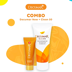 Bộ sản phẩm hỗ trợ trị mụn Decumar New (gồm 1 Gel bôi mụn Decumar New và 1 Gel rửa mặt ngừa mụn Decumar Clean 50g)