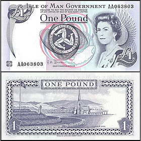 Tiền đảo Man 1 bảng Nữ hoàng Elizabeth II