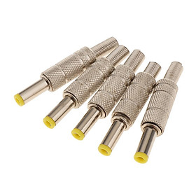 5pcs .5x2.5mm Power Supply Male Plug Welding Adapter Connector