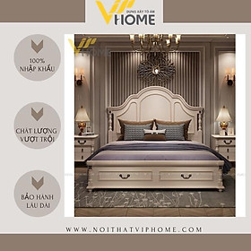 Mua Giường ngủ bọc da nhập khẩu phong cách tân cổ điển đẹp GBD-20122