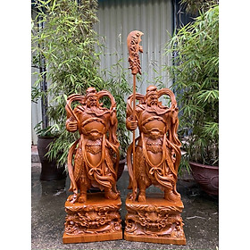 Mua TƯƠNG QUAN CÔNG QUANH TAY ĐỨNG TRÊN ĐẦU HỔ PHÙ BẰNG GỖ HƯƠNG KT CAO 60