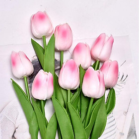 Hoa tulip giả trang trí để bàn decor phòng khách chụp ảnh cao cấp H01