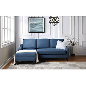 Sofa vải góc L bed giường Tundo xuất khẩu màu xanh 203 x 130 cm