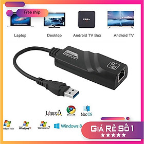 Cáp Chuyển Đổi USB 3.0 To Lan 10-100-1000 Mbps Gigabit - USB Sang Lan - Dây chuyển đổi USB 3.0 sang cổng mạng lan RJ45