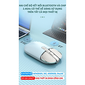 Mua Chuột không dây sạc pin siêu mỏng kết nối bluetooth và chip USB 2.4GHz dùng cho pc  laptop  tivi  điện thoại HN - (FMOUSE) - Hàng chính hãng