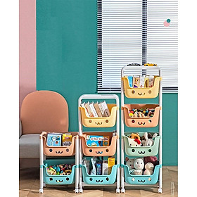 Mua Kệ đựng đồ chơi 2 tầng  3 tầng  4 tầng cho bé rèn tính gọn gàng đồ bỉm sữa đồ dùng trẻ em 3-4 tầng đa năng có bánh xe nhựa PE an toàn