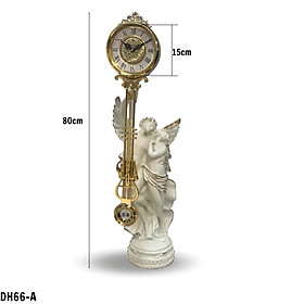 Đồng hồ để bàn thiên thần có cánh DH66, chất liệu  composite sơn bền màu (Đồng hồ quả lắc)