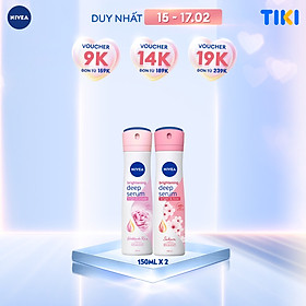 Xịt Ngăn Mùi NIVEA Serum Dưỡng Sáng Chuyên Sâu Hương Hoa Hồng Hokkaido + Hương Hoa Anh Đào