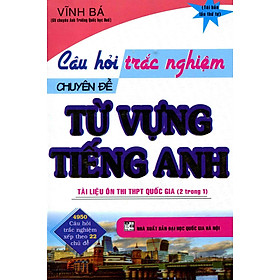 CÂU HỎI TRẮC NGHIỆM CHUYÊN ĐỀ TỪ VỰNG TIẾNG ANH