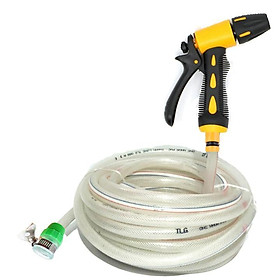 Vòi nước vòi phun nước rửa xe tưới cây tăng áp thông minh + bộ dây bơm nước cao cấp TLG  loạI 20m  (dây trắng) 319498-1