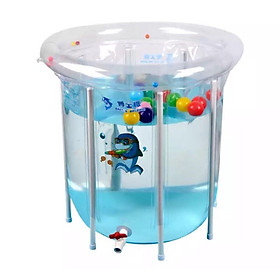 Mua BỂ TẮM GẤP GỌN THÀNH CAO LOẠI TO 80*80CM CHO TRẺ EM PHÁT TRIỂN CHIỀU CAO - BỂ BƠI ĐỨNG 8 THANH CHỐNG CÓ KÈM PHAO CỔ  BƠM ĐẠP CHÂN MINI  NHIỆT KẾ  BÓNG NHỰA ĐỒ CHƠI VÀ CÁC PHỤ KIỆN ĐẦY ĐỦ FULL HỘP