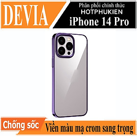 Ốp lưng chống sốc viền màu mạ crom cho iPhone 14 Pro (6.1 inch) thiết kế mặt lưng trong suốt hiệu DEVIA Crystal Series Shockproof Case (độ đàn hồi cao, bảo vệ toàn diện, mạ crom sang trọng) - hàng nhập khẩu