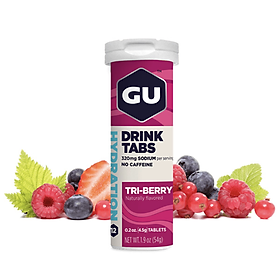 Viên Sủi Điện Giải GU Energy Hydration Drink Tabs Ống 12 Viên - 3 Mùi I Cung cấp nguồn điện giải toàn diện I Tăng sức bền khi tập luyện I 320mg Natri I 55mg Kali I Không chưa caffein I Tạo ra từ các nguyên liệu tự nhiên thuần chay I hạn chế mệt mỏi
