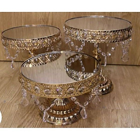 Mua Bộ 3 Khay Bánh Mặt Tráng Gương Đính Đá Sang Trọng