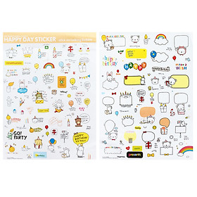 Bộ 2 Tấm Sticker Giấy Trang Trí Chủ Đề Sinh Nhật Vui Vẻ Happy Birthday