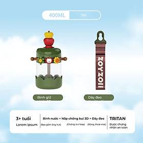 Bình uống nước tritan cho bé Zoyzoii E6 Nature Paradise Cup, bình nước thể thao cao cấp - Hàng chính hãng