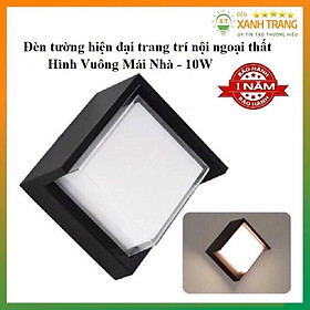 Đèn Tường LED 10W Hiện Đại Trang Trí Nội Ngoại Thất Hình Vuông Mái Nhà