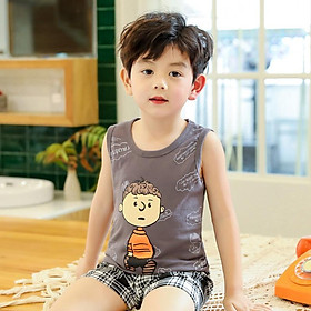 Bộ ba lỗ bé trai cute - khủng long lướt ván,110-120 cm, 16-19 kg