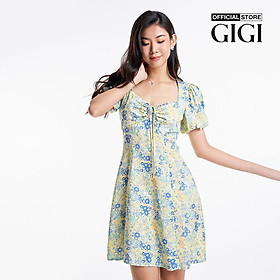 GIGI - Đầm mini tay ngắn cổ vuông rút dây nữ tính G2101D231146