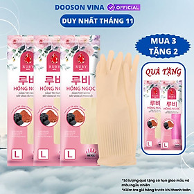 Mua Mua 3 Tặng 2 - Đôi Găng Tay Cao Su Đất Vàng Và Than Gỗ Ruby L