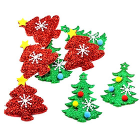 8x Christmas Tree Shaped Card  Embellishment Craft  Bow