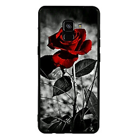 Ốp lưng viền TPU cho điện thoại Samsung Galaxy A8 Plus 2018 -Rose 08