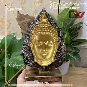 Mua Tượng đá phật 3D lá bồ đề - màu nhũ vàng