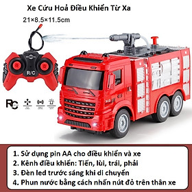 Xe cứu hoả điều khiển từ xa phun nước bằng tay