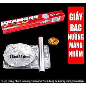 Màng Nhôm Nướng Thực Phẩm Diamond (7.62 m x 30,4 cm) -  (giấy bạc) nướng thức ăn chịu nhiệt cao cấp của Mỹ