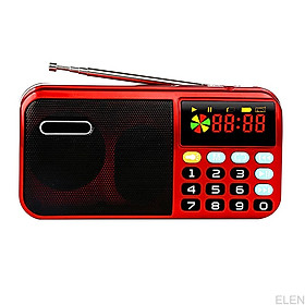 Mua Portable Radio Player Black and Red Color Audio Player FM Digital Player 4000mAh USB Rechargeable Broadcast ELEN