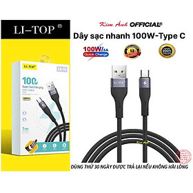 Mua Dây sạc LI-TOP LX73 100W  chân cắm Type C  dây bọc lớp cao su mềm chống rách  đầu lưới SR chống uốn  hàng chính hãng