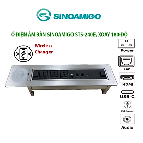 Mua Hộp điện âm bàn họp  bàn văn phòng Sinoamigo SMT-3  xoay 180 độ   tích hợp sạc không dây