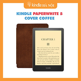 Combo máy đọc sách Kindle Paperwhite 5 11th gen tặng kèm bao da  Cover  - Hàng nhập khẩu - Coffee - 32GB