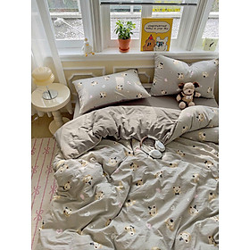 Bộ vỏ chăn ga gối cotton Icy LIDACO sợi cotton mềm mại mát lạnh êm ái từng giấc ngủ